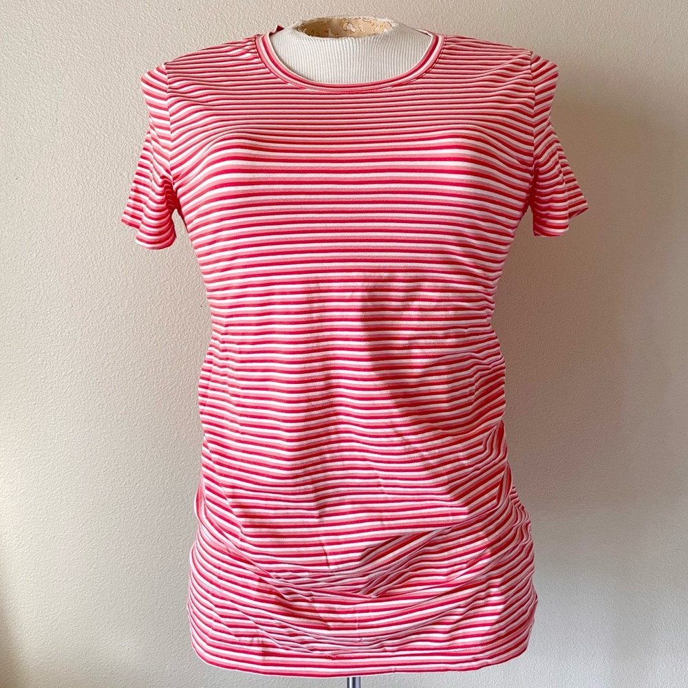 GAP Maternity Pure Body Striped Tee - Pink/Coral